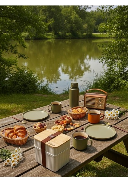 Bambu Kapaklı 2'li Saklama Kabı