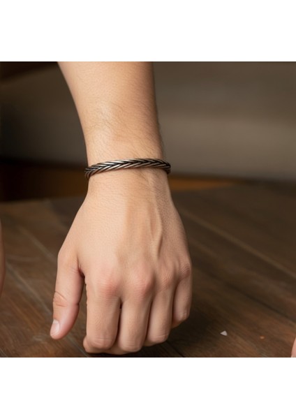 Sevil Gülgün Atelier El Örme Saf Bakır Erkek Bileklik