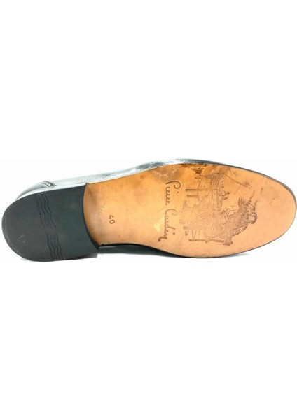 36110 Siyah Erkek Kösele Hakiki Deri Ayakkabı