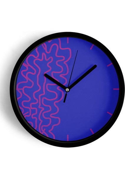 Modern Tasarım Duvar Saati - 25CM - Önü Camlı Siyah Kasa - Sessiz Mekanizma