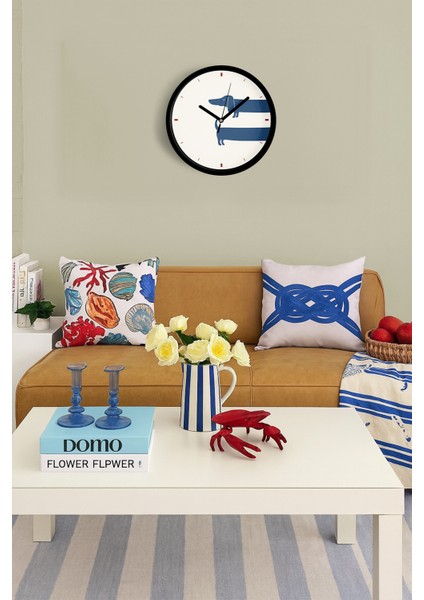 Köpek Tasarım Modern Duvar Saati - 25CM - Önü Camlı Siyah Kasa - Sessiz Mekanizma fiyatları