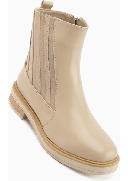 Lena Bej Lastik Detaylı Kadın Bot