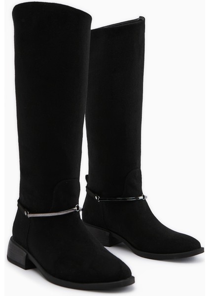 Zeina Siyah Süet Tokalı Kadın Çizme fırsatları