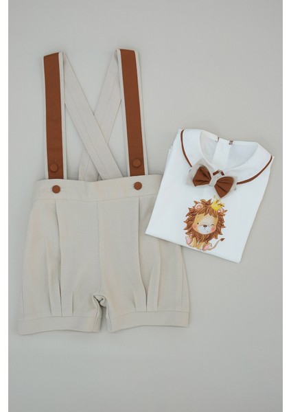 Bebek Aslan Baskılı Şort Salopet Takım fiyatları