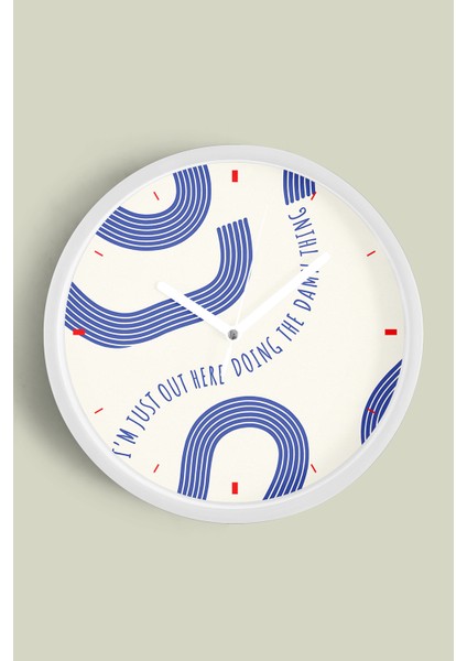 Modern Duvar Saati - 25CM - Önü Camlı Beyaz Kasa - Sessiz Mekanizma