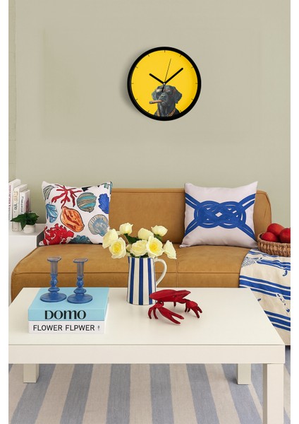 Cool Köpek Tasarım Modern Duvar Saati - 25CM - Önü Camlı Siyah Kasa - Sessiz Mekanizma fiyatları