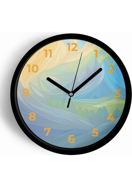 Modern Duvar Saati - 25CM - Önü Camlı Siyah Kasa - Sessiz Mekanizma