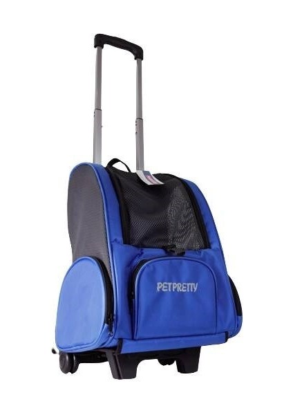 Çekçekli Kedi Köpek Sırt Çantası Mavi 32X28X46CM