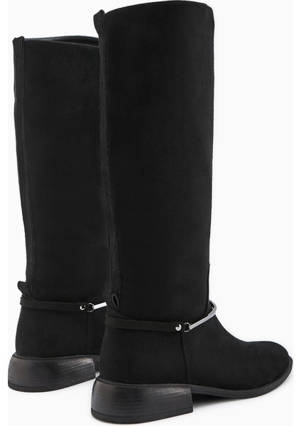 Zeina Siyah Süet Tokalı Kadın Çizme indirimleri
