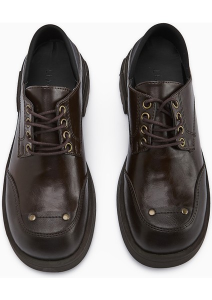 Lilas Kahve Bağcıklı Loafer Kadın Ayakkabı modelleri