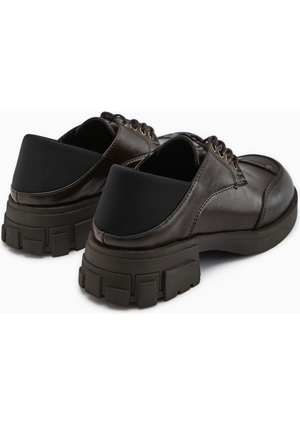 Lilas Kahve Bağcıklı Loafer Kadın Ayakkabı fırsatları