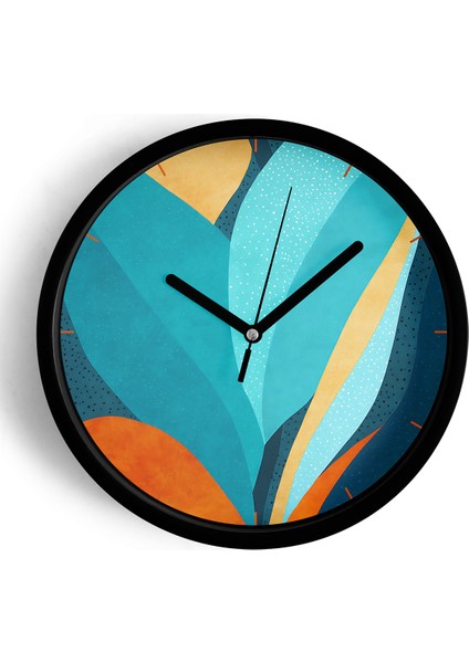 Modern Duvar Saati - 25CM - Önü Camlı Siyah Kasa - Sessiz Mekanizma