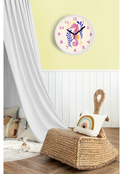 Denizatı Modern Duvar Saati - 25CM - Önü Camlı Beyaz Kasa - Sessiz Mekanizma fiyatları