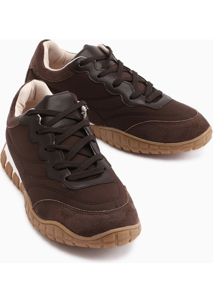 Leen Kahve Paraşüt Kumaşlı Kadın Sneakers