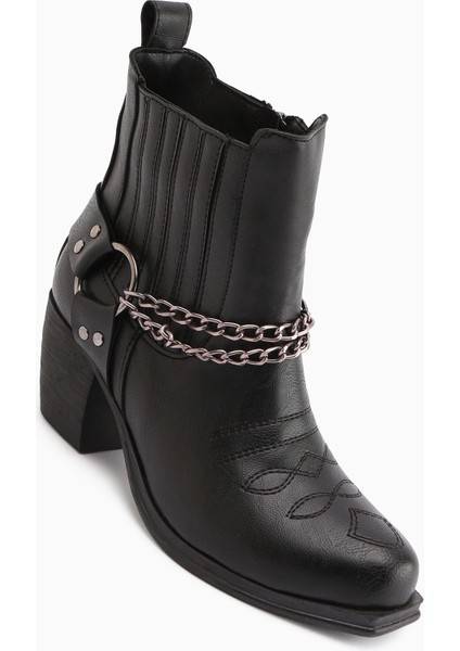 Deana Siyah Nakışlı Kadın Western Bot fiyatları