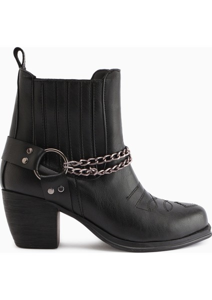 Deana Siyah Nakışlı Kadın Western Bot modelleri