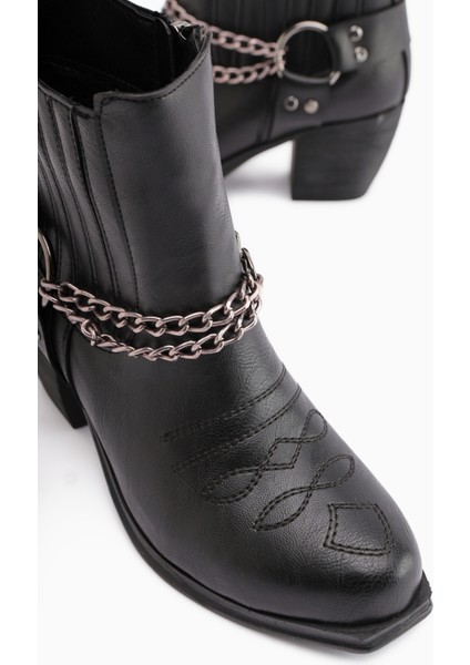 Deana Siyah Nakışlı Kadın Western Bot indirimleri