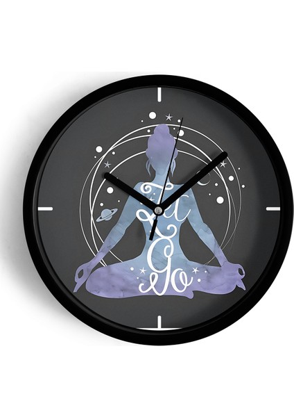 Modern Duvar Saati - 25CM - Önü Camlı Siyah Kasa - Sessiz Mekanizma