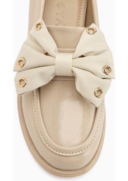 Ivet Ten Fiyonk Detaylı Topuklu Loafer Kadın Ayakkabı modelleri