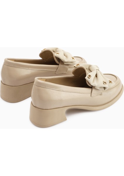 Ivet Ten Fiyonk Detaylı Topuklu Loafer Kadın Ayakkabı indirimleri