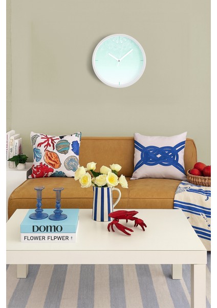 Mandala Esintisi Modern Tasarım Duvar Saati - 25CM - Önü Camlı Beyaz Kasa - Sessiz Mekanizma fiyatları