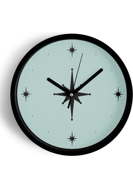 Modern Tasarım Duvar Saati - 25CM - Önü Camlı Siyah Kasa - Sessiz Mekanizma