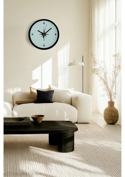 Modern Tasarım Duvar Saati - 25CM - Önü Camlı Siyah Kasa - Sessiz Mekanizma fiyatları