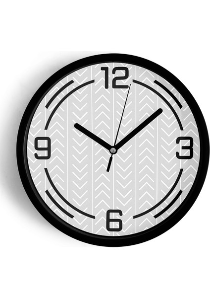 Modern Tasarım Duvar Saati - 25CM - Önü Camlı Siyah Kasa - Sessiz Mekanizma