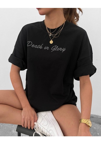 Taşlı Pamuk Kumaş Oversıze Kalıp Unısex Model Premıum Kalite T-Shırt modelleri