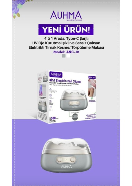 Anc-01 4’ü 1 Arada Elektrikli Tırnak Kesme, Törpüleme ve Uv Oje Kurutucu Makine