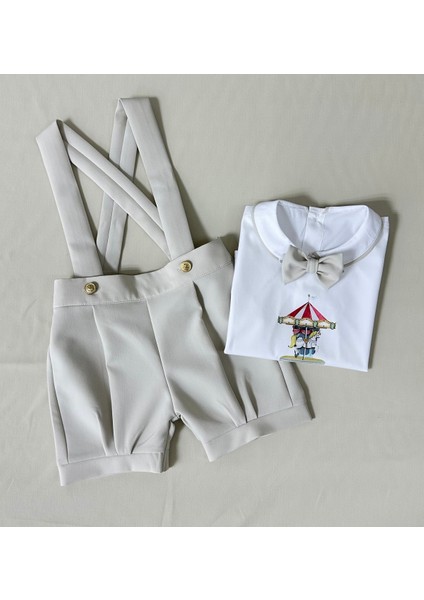 Atlı Karınca Konsept Bej Şort Salopettakım fiyatları