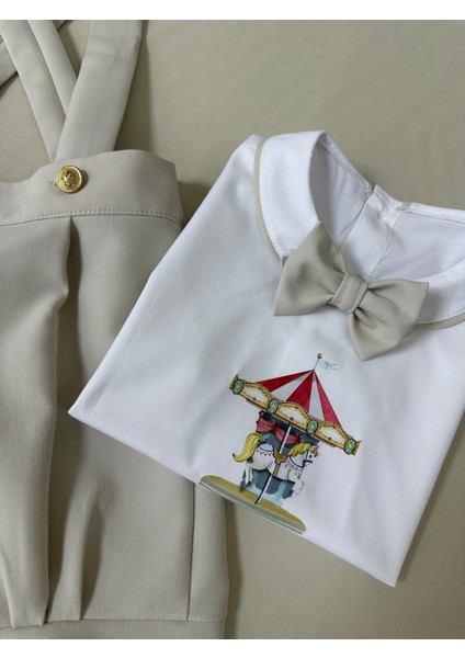 Atlı Karınca Konsept Bej Şort Salopettakım modelleri