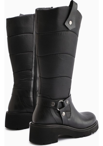 Katrin Siyah Metal Tokalı Kadın Biker Çizme indirimleri