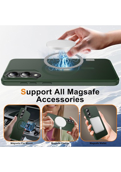 Samsung Galaxy A17 Uyumlu Ekran Koruyuculu Kılıf Magsafe Sarj Destekli Kamera Çıkıntılı Mat Kapak fiyatları