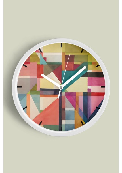 Modern Duvar Saati - 25CM - Önü Camlı Beyaz Kasa - Sessiz Mekanizma