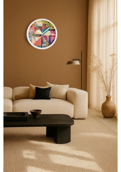 Modern Duvar Saati - 25CM - Önü Camlı Beyaz Kasa - Sessiz Mekanizma fiyatları