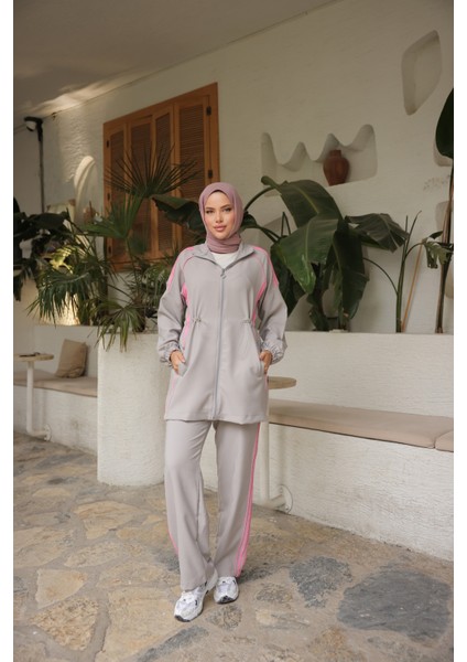 Tesettür Eşofman Takımı Fermuarlı Alt Üst Eşofman Takımı 520