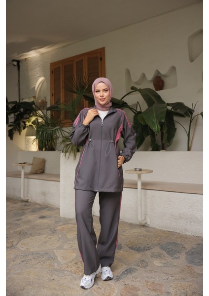 Tesettür Eşofman Takımı Fermuarlı Alt Üst Eşofman Takımı 520
