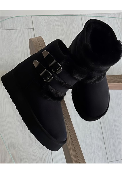 Içi Tüylü Dışı Süet Kemerli Tokalı Kürklü Yüksek Taban Kadın Bot fırsatları