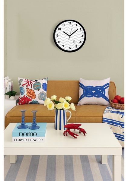 Modern Tasarım Duvar Saati - 42CM - Önü Camlı Siyah Kasa - Sessiz Mekanizma fiyatları