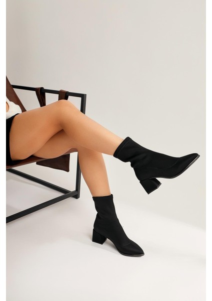 Anas Siyah Sivri Burunlu Dalgıç Kumaş Bot