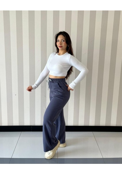 Kadın Yumuşacık Yüksel Bel Geniş Paça Modal Kumaş Eşofman fiyatları