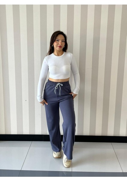 Kadın Yumuşacık Yüksel Bel Geniş Paça Modal Kumaş Eşofman fırsatları