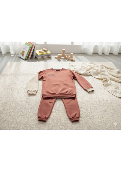 Unisex Bej Kiremit Polar Eşofman Takım 9 Yaş fırsatları