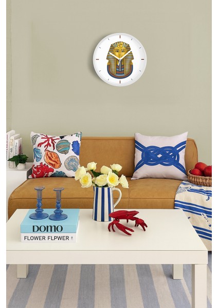 Firavun Modern Duvar Saati - 25CM - Önü Camlı Beyaz Kasa - Sessiz Mekanizma fiyatları