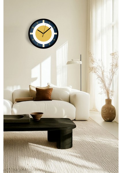 Soyut Geometrik Temalı Modern Duvar Saati - 25CM - Önü Camlı Siyah Kasa - Sessiz Mekanizma fiyatları