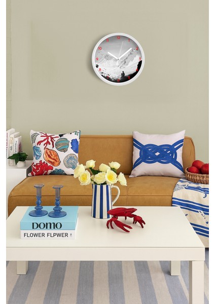 Soyut Doğa Manzara Temalı Modern Duvar Saati - 25CM - Önü Camlı Beyaz Kasa - Sessiz Mekanizma fiyatları