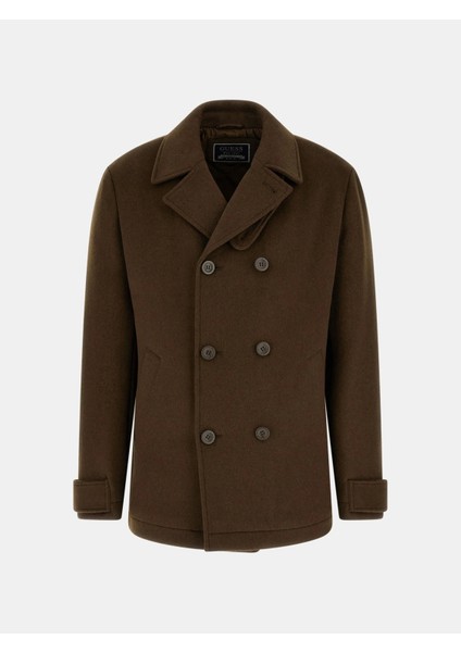 Peacoat Erkek Kahverengi Yün Karışımlı Kaban M5BL2JW2242-A12G