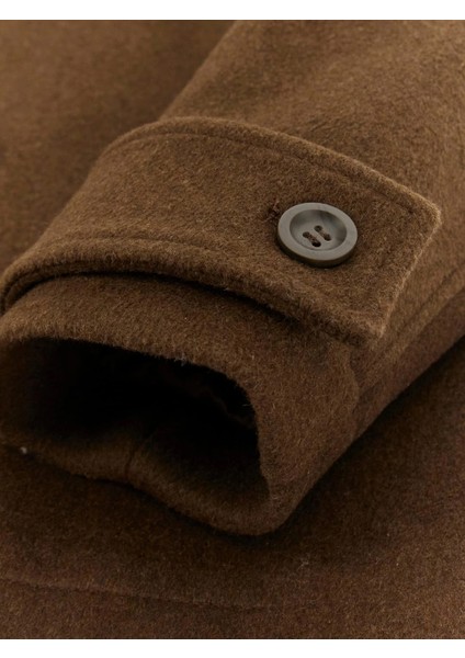 Peacoat Erkek Kahverengi Yün Karışımlı Kaban M5BL2JW2242-A12G modelleri