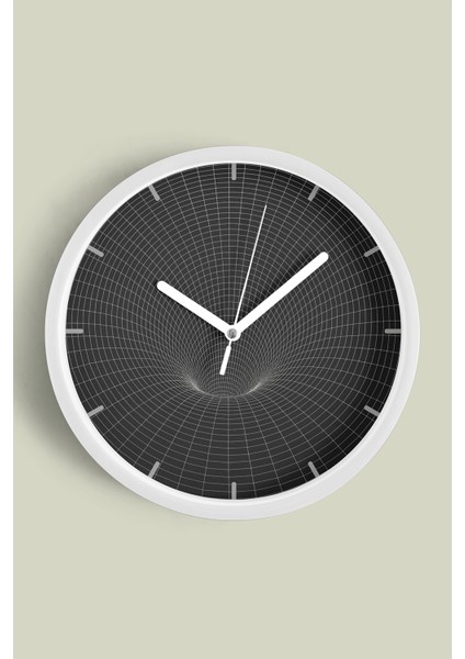 Olay Ufku Modern Duvar Saati - 25CM - Önü Camlı Beyaz Kasa - Sessiz Mekanizma